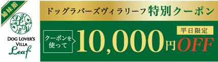 ドックラバーズヴィラリーフクーポン平日限定10,000円OFF
